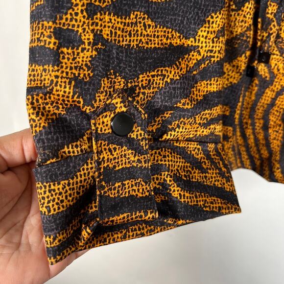 Carlisle Women's Zebra Print Asymmetrical Zip Moto Jacket 6 Yellow Black Outdoor - Picture 7 of 10